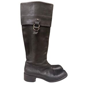 Miu Miu Black Leather Riding Boots